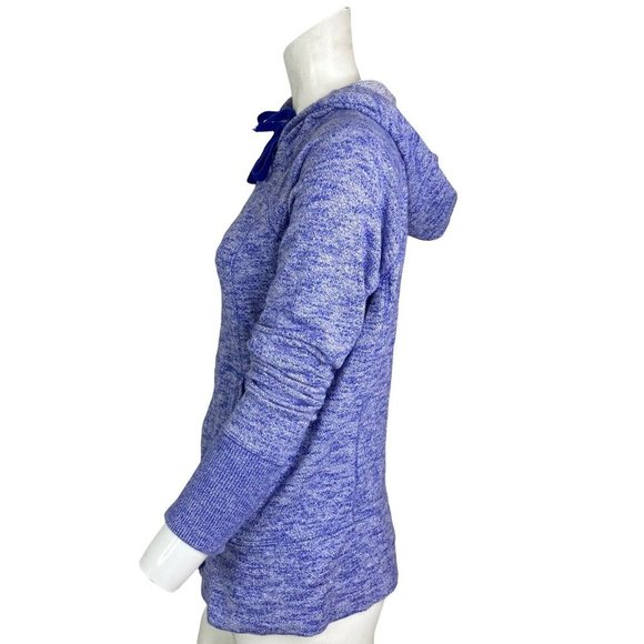 Gap Fit Sweat Jacket Hooded Blue and White Marbled Womens Size Medium - Picture 3 of 6